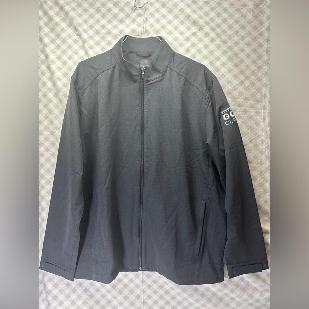 Greg Norman Men's Woven Windbreaker Full-Zip Golf Jacket JL3 Dark Grey XXL